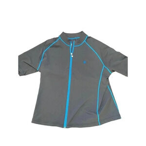 Coolibar UPF‎ 50+ Full Zip Rash Guard Activewear Top in Gray Men's Size XL